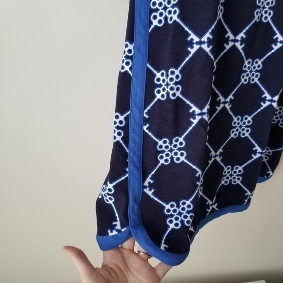 Crown & Ivy Blue/Navy Nautical Key Print 3/4 Sleeves Midi Shift Dress Size XS - Picture 12 of 12